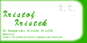 kristof kristek business card