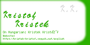 kristof kristek business card